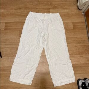 Old Navy White Linen Blend Wide Leg Pants XL